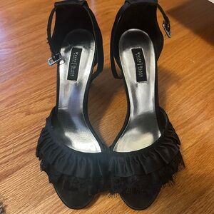 White House Black Market Black Ruffled Heels